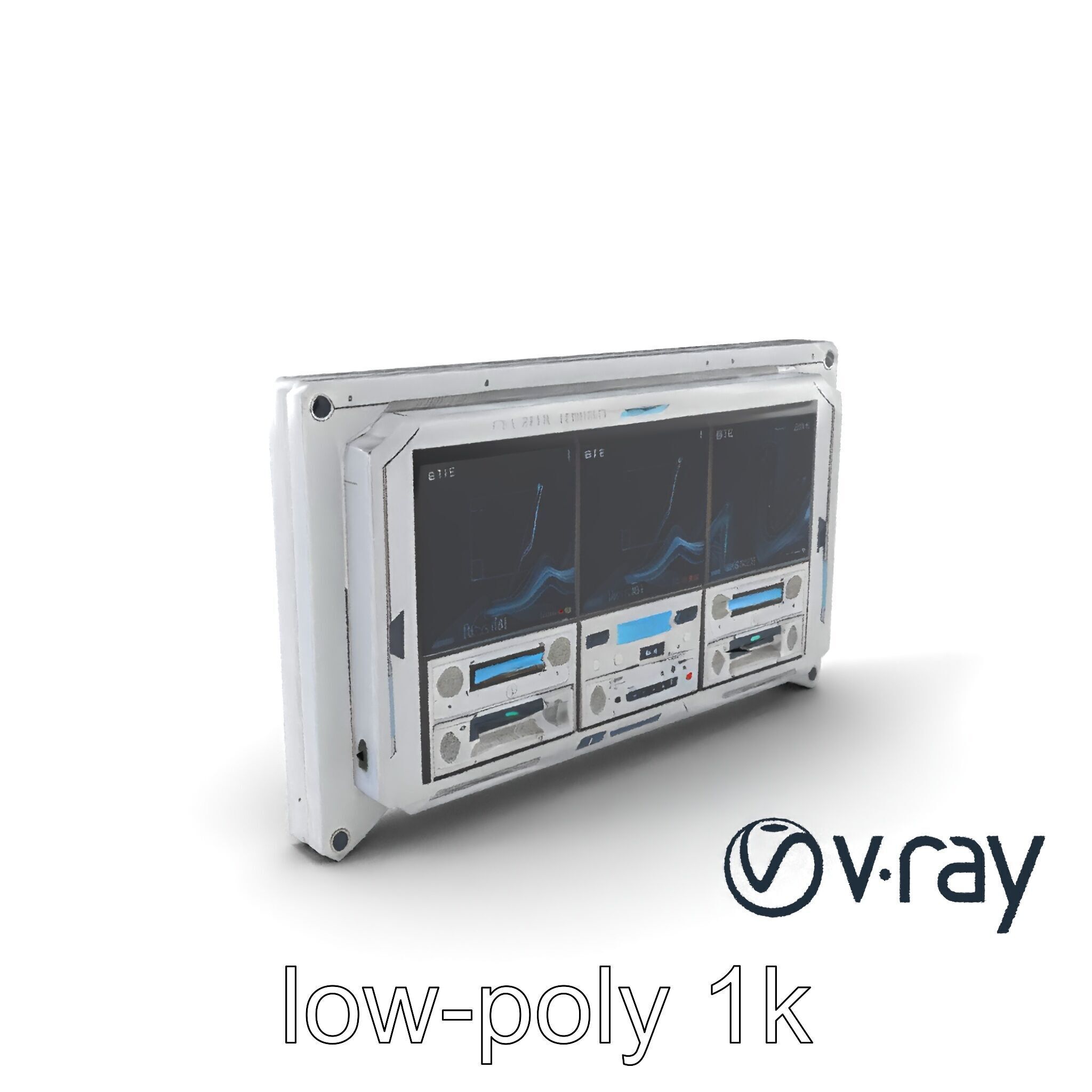 Future-Tech Wall Panel Display model pack Low-poly 3D model_4