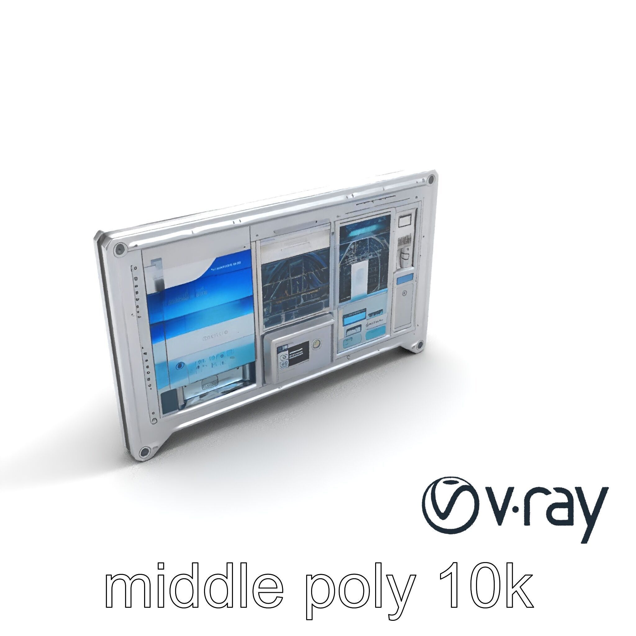 Future-Tech Wall Panel Display model pack Low-poly 3D model_7