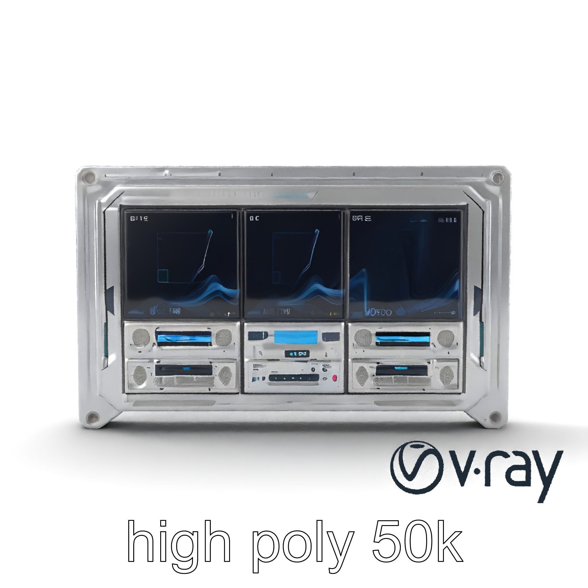 Future-Tech Wall Panel Display model pack Low-poly 3D model_15