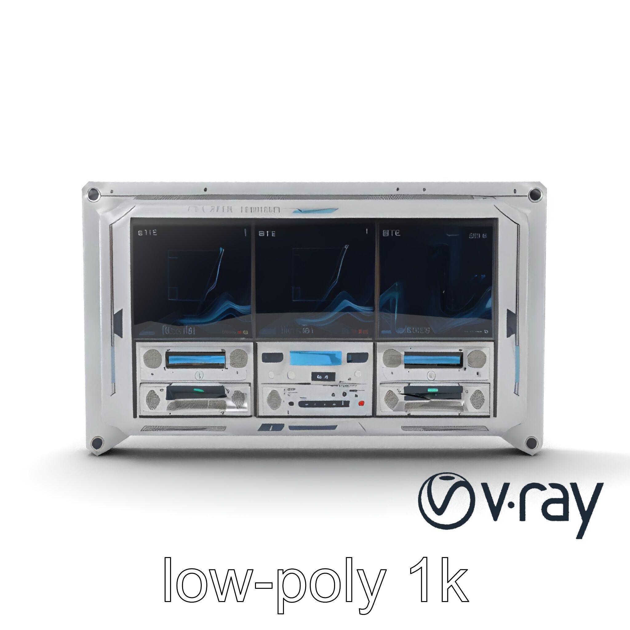 Future-Tech Wall Panel Display model pack Low-poly 3D model_22