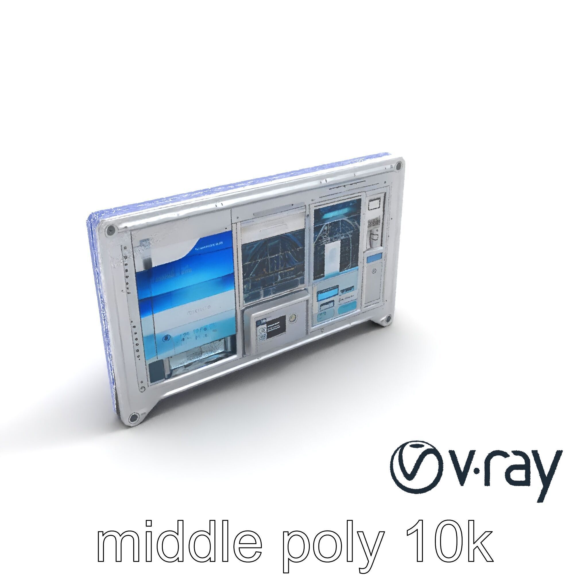 Future-Tech Wall Panel Display model pack Low-poly 3D model_14