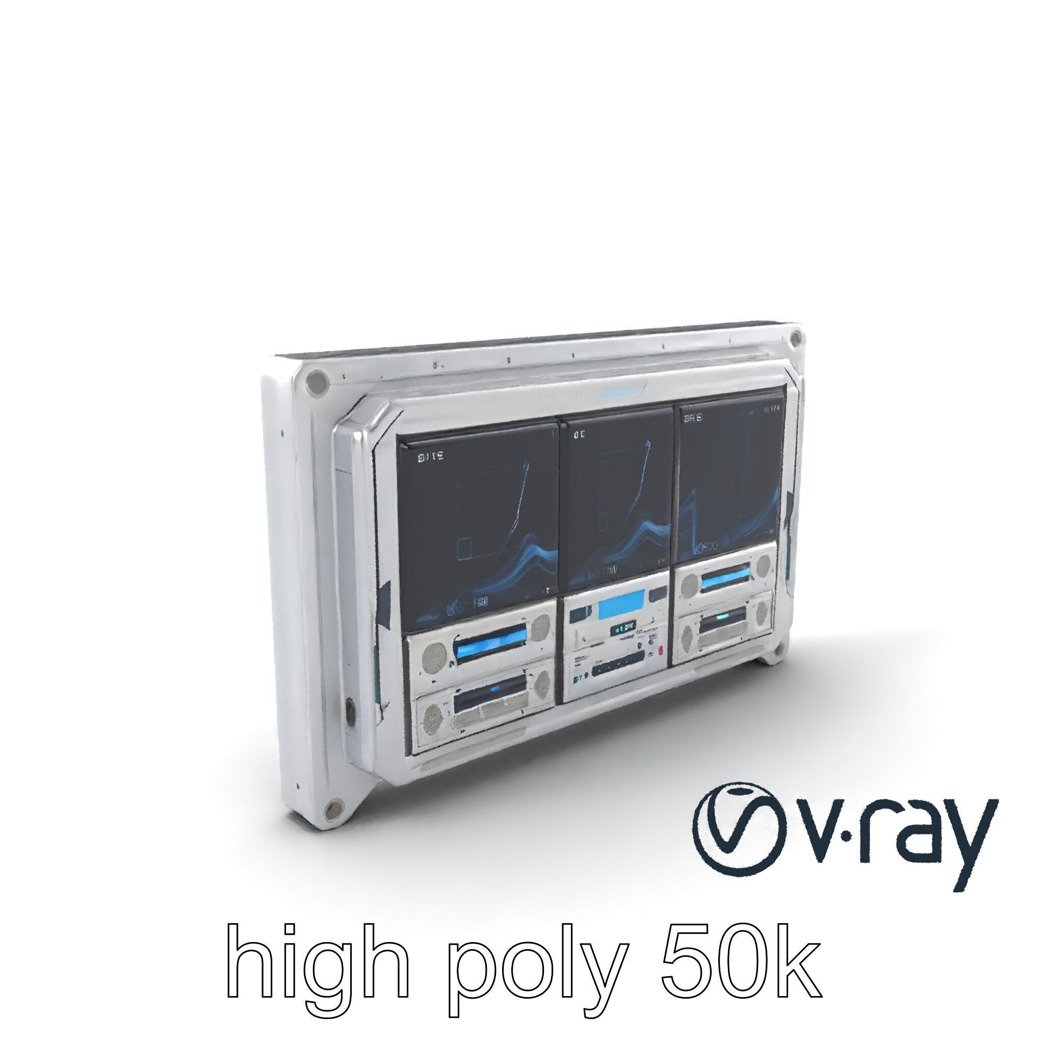 Future-Tech Wall Panel Display model pack Low-poly 3D model_2