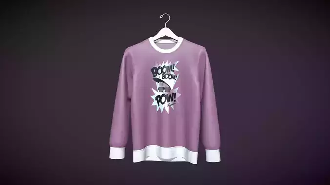 Sweatshirt-BOOM POW In Low Poly