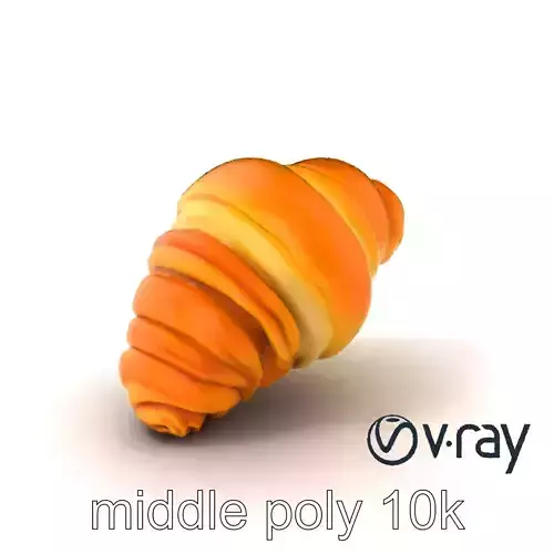 Petite Croissant Roll Delight 3D Model Pack Low-poly 3D model