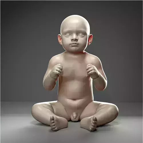 Newborn Baby 3D Model Realistic Human Child