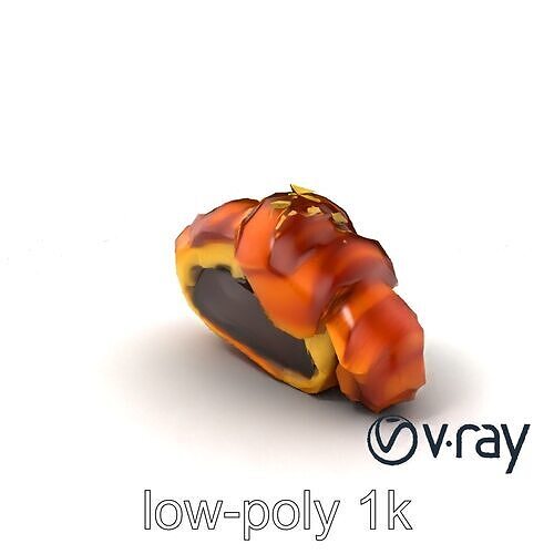 Chocolate-Filled Croissant 3D Texture Model Pack Low-poly 3D model 5