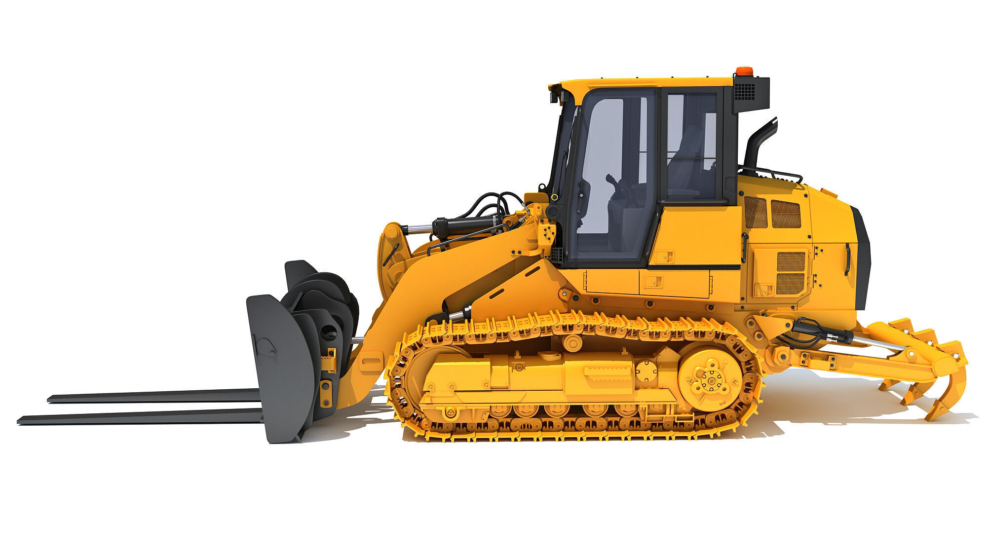 Tracked Dozer Bulldozer 3D model_1