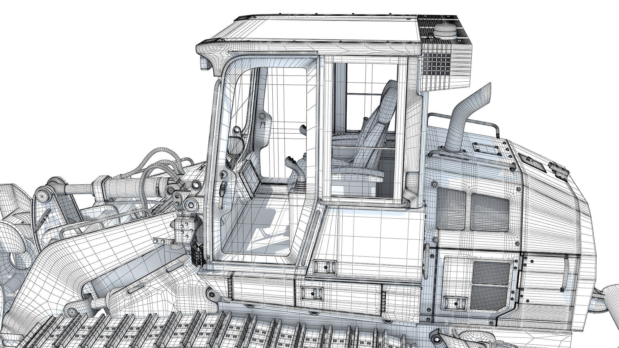 Tracked Dozer Bulldozer 3D model_18