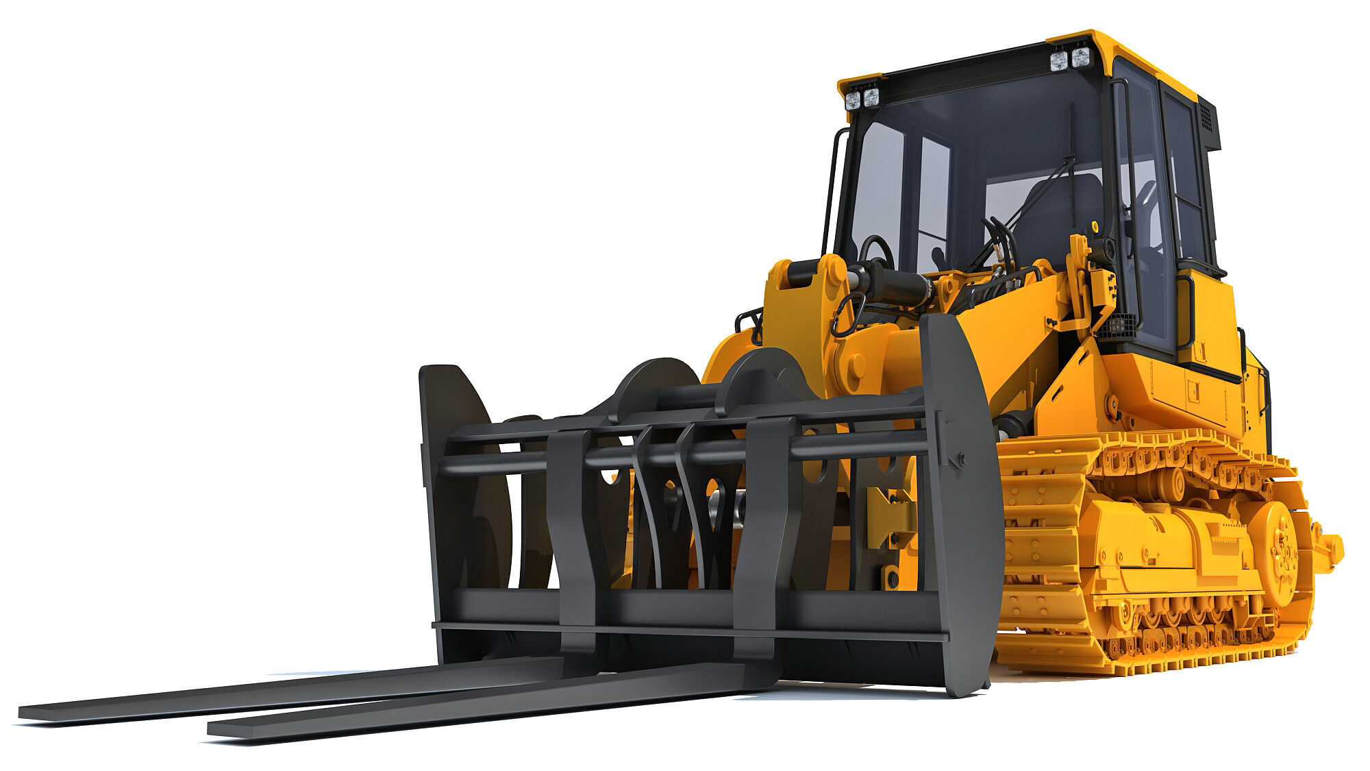 Tracked Dozer Bulldozer 3D model_10