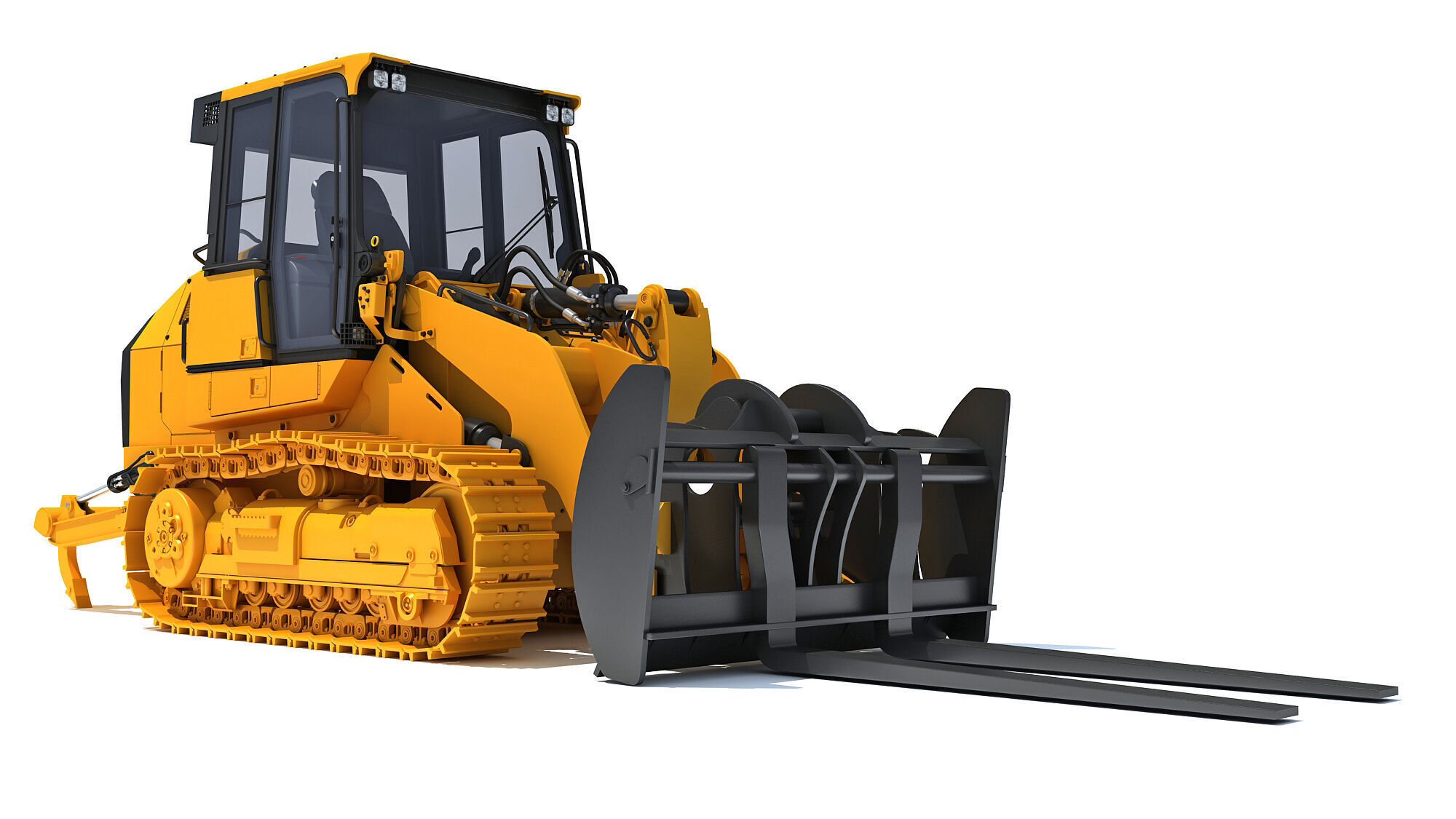 Tracked Dozer Bulldozer 3D model_7