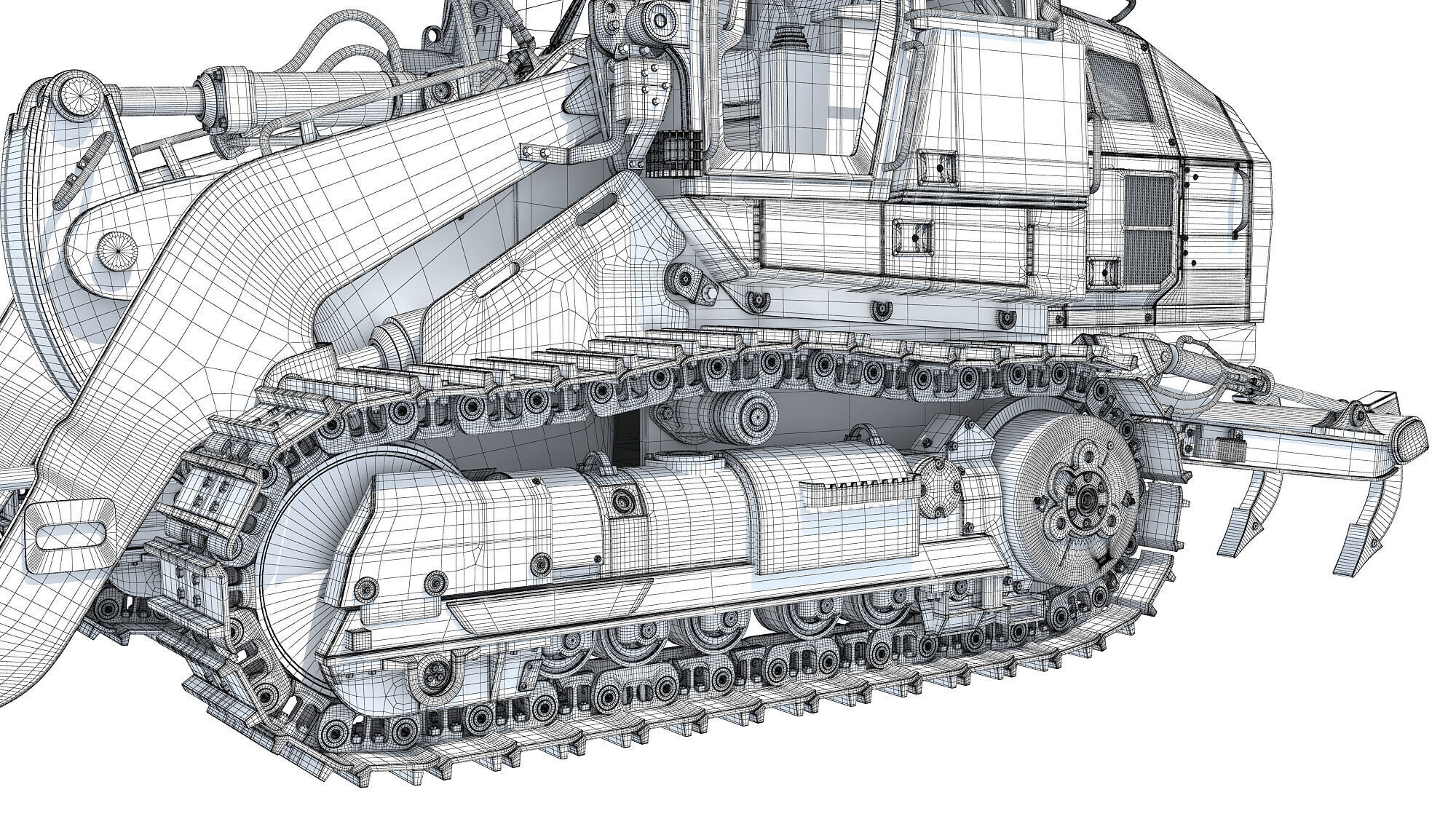 Tracked Dozer Bulldozer 3D model_17