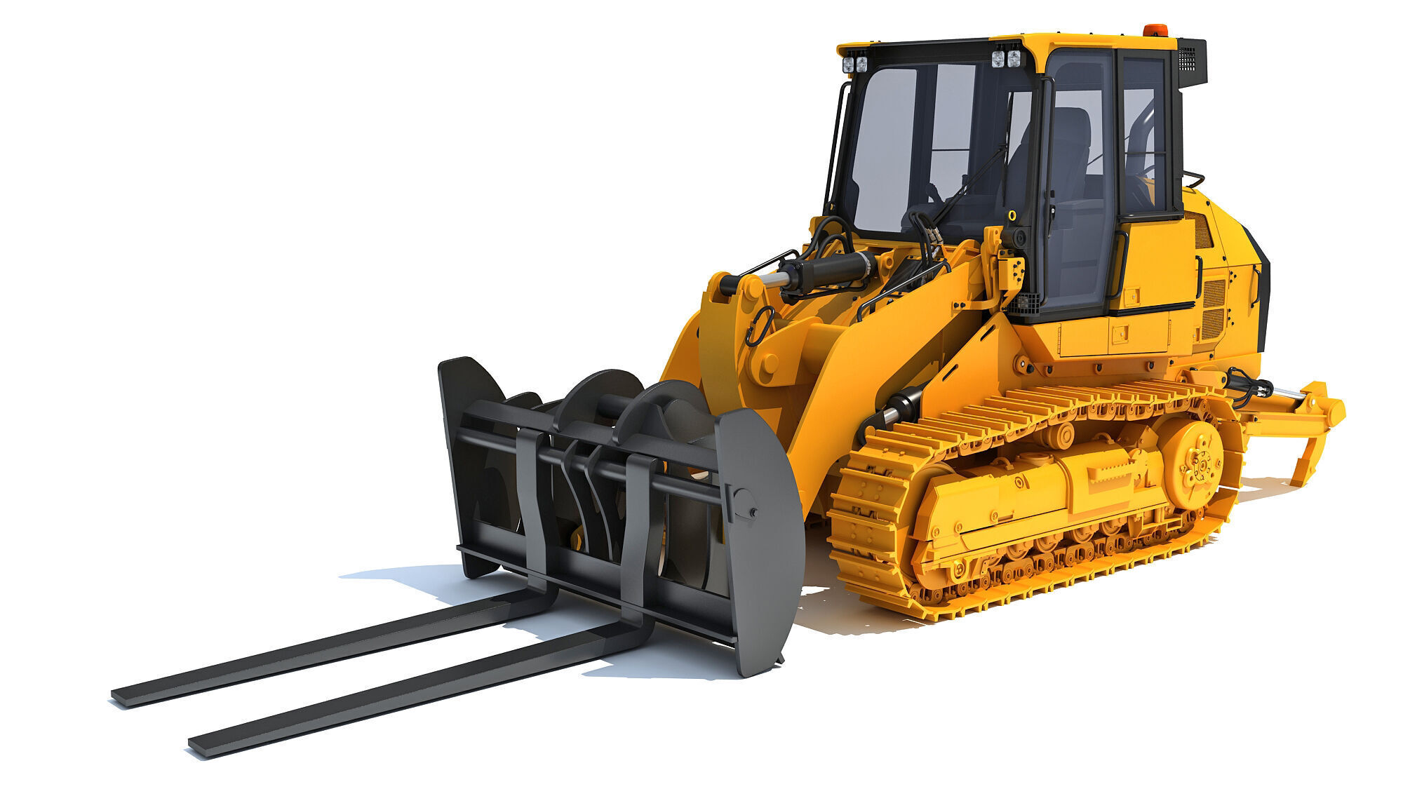 Tracked Dozer Bulldozer 3D model_8