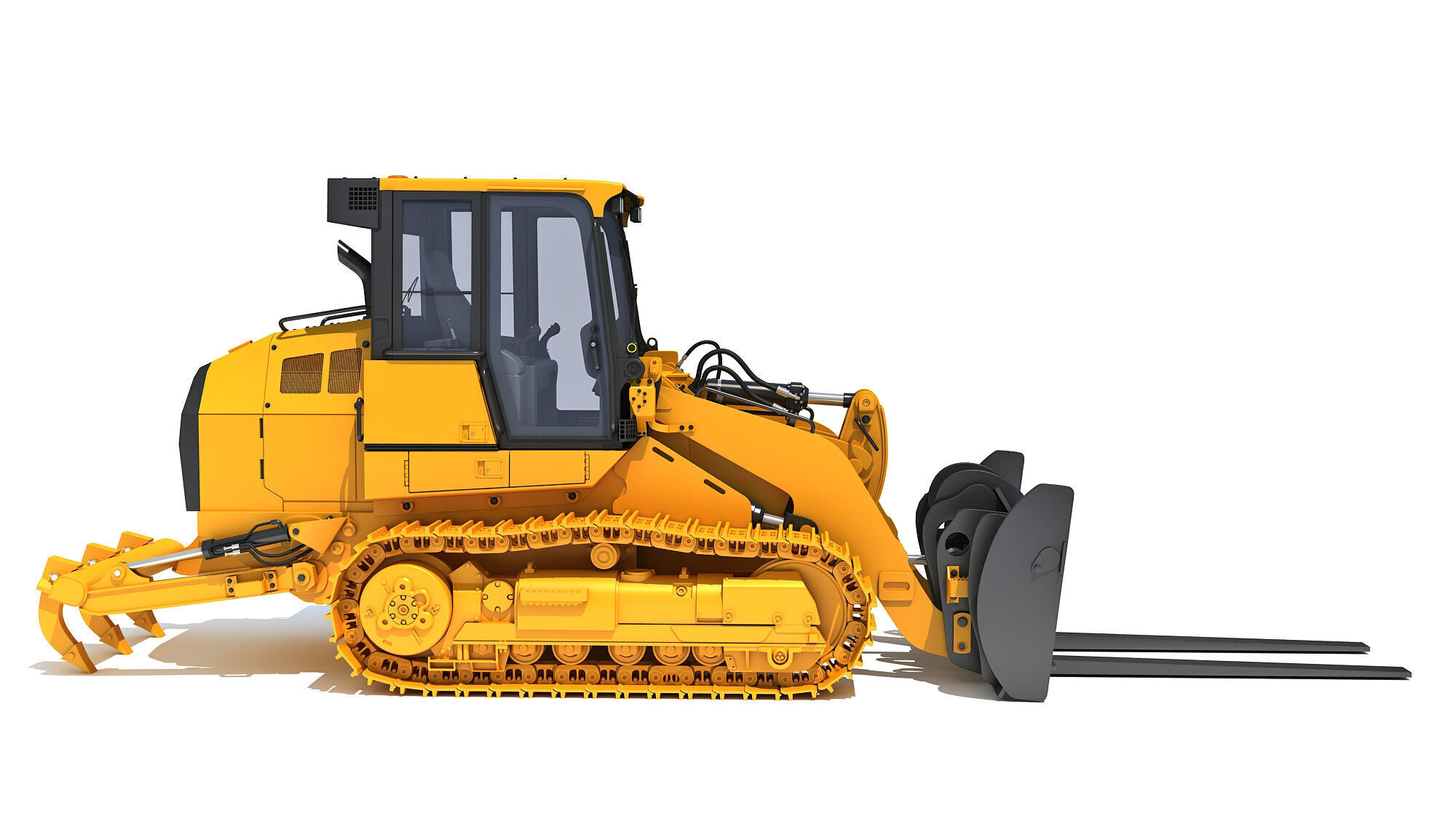 Tracked Dozer Bulldozer 3D model_6