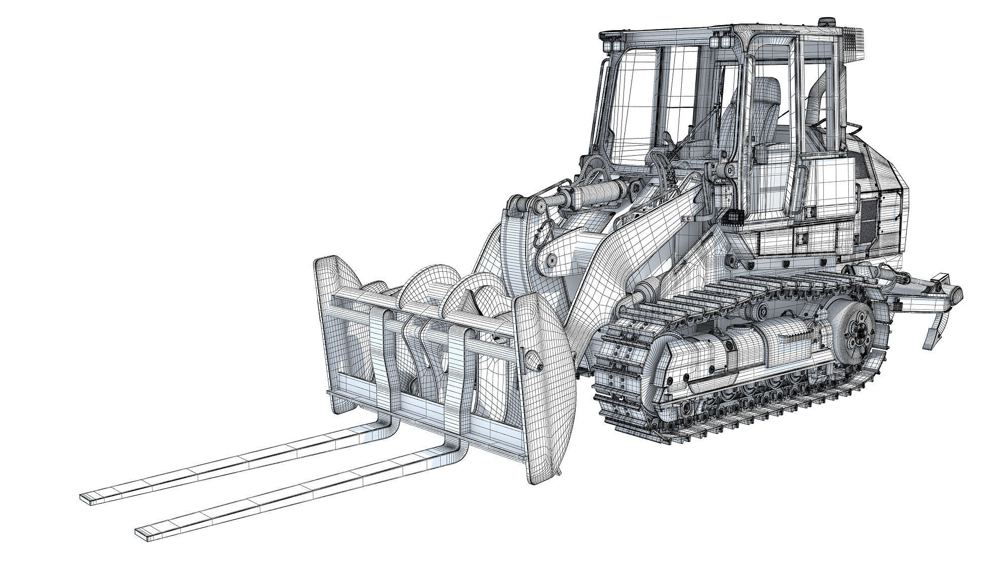 Tracked Dozer Bulldozer 3D model_13
