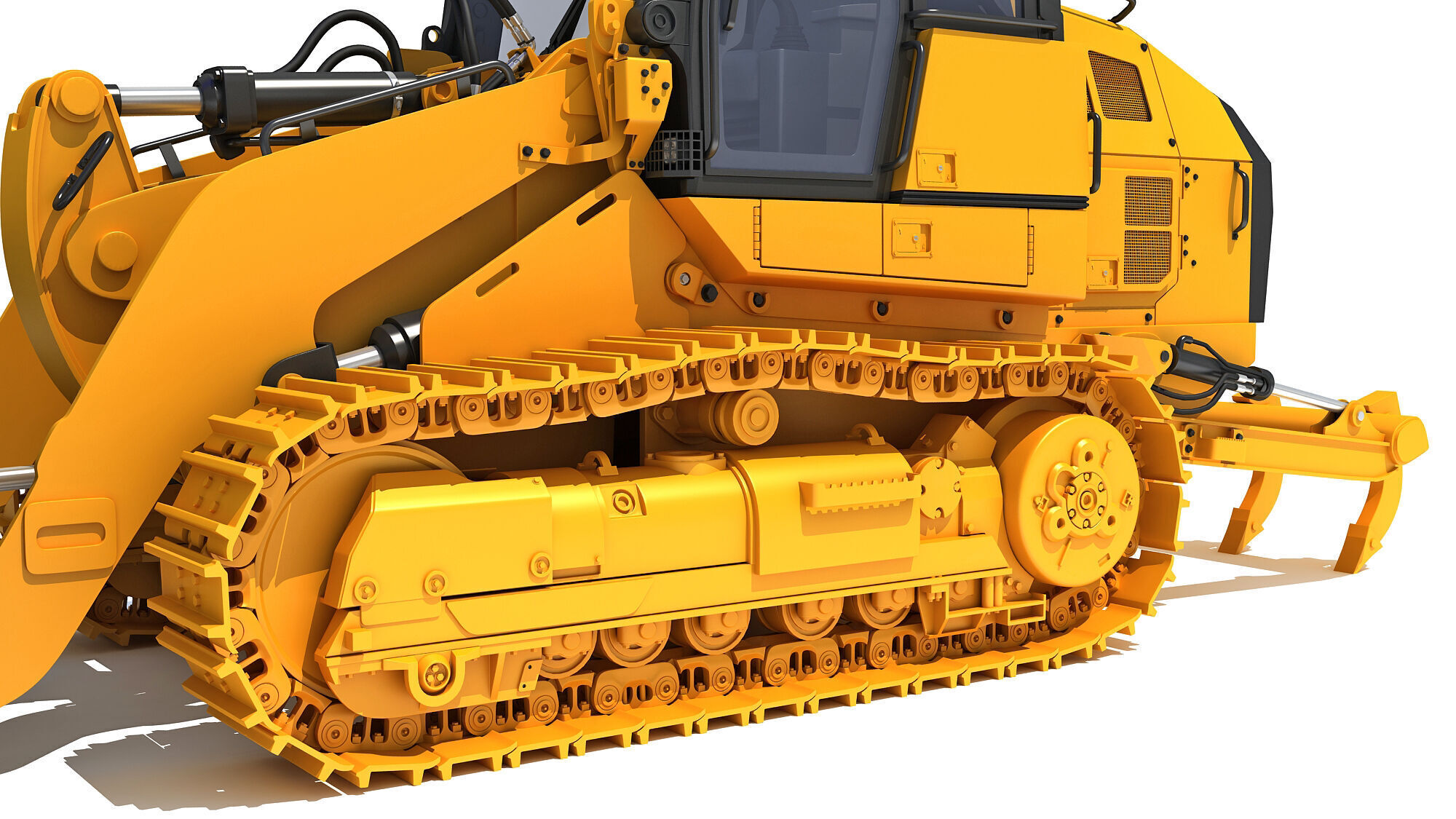 Tracked Dozer Bulldozer 3D model_11