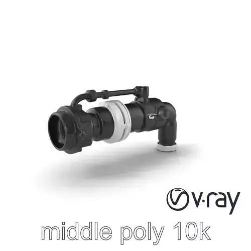 Convertible Piping System Polished Graphite model pack Low-poly 3D model