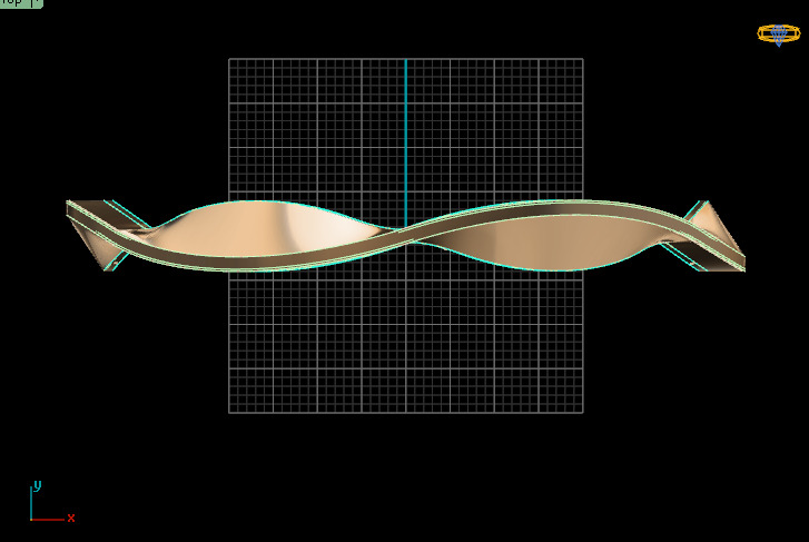 5019 Dynamic Twist Gold Bangle 61mm-13gm 3D print model_7