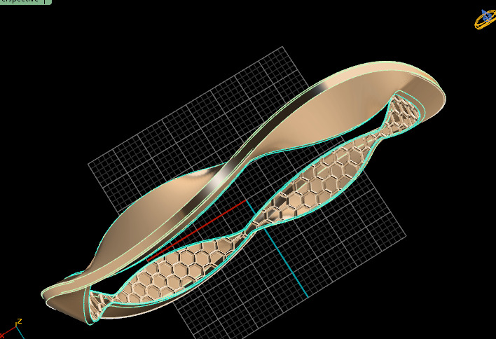 5019 Dynamic Twist Gold Bangle 61mm-13gm 3D print model_6