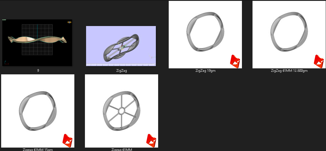 5019 Dynamic Twist Gold Bangle 61mm-13gm 3D print model_9