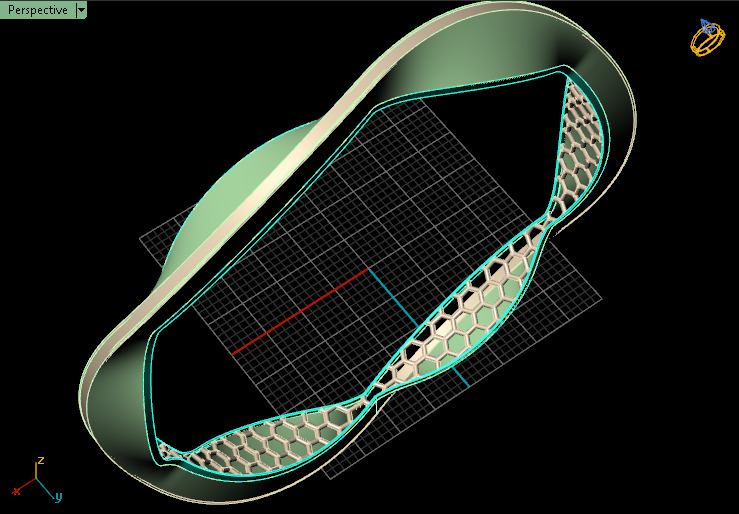 5019 Dynamic Twist Gold Bangle 61mm-13gm 3D print model_3