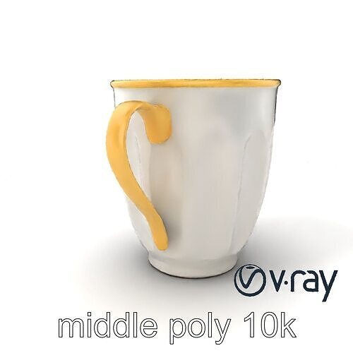 Art Deco Style Cappuccino Cup model pack Low-poly 3D model