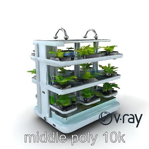 Advanced Cultivation Column Model Pack with Rotating Plant Pl... Low-poly 3D model
