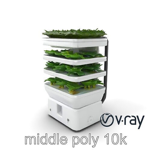 Smart Hydroponics Tower Model Pack Low-poly 3D model