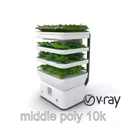 Smart Hydroponics Tower Model Pack Low-poly 3D model