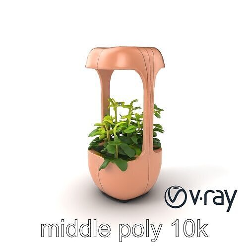 Vertical Plant Pod High-Tech Composite model pack Low-poly 3D model