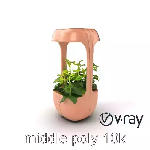 Vertical Plant Pod High-Tech Composite model pack Low-poly 3D model