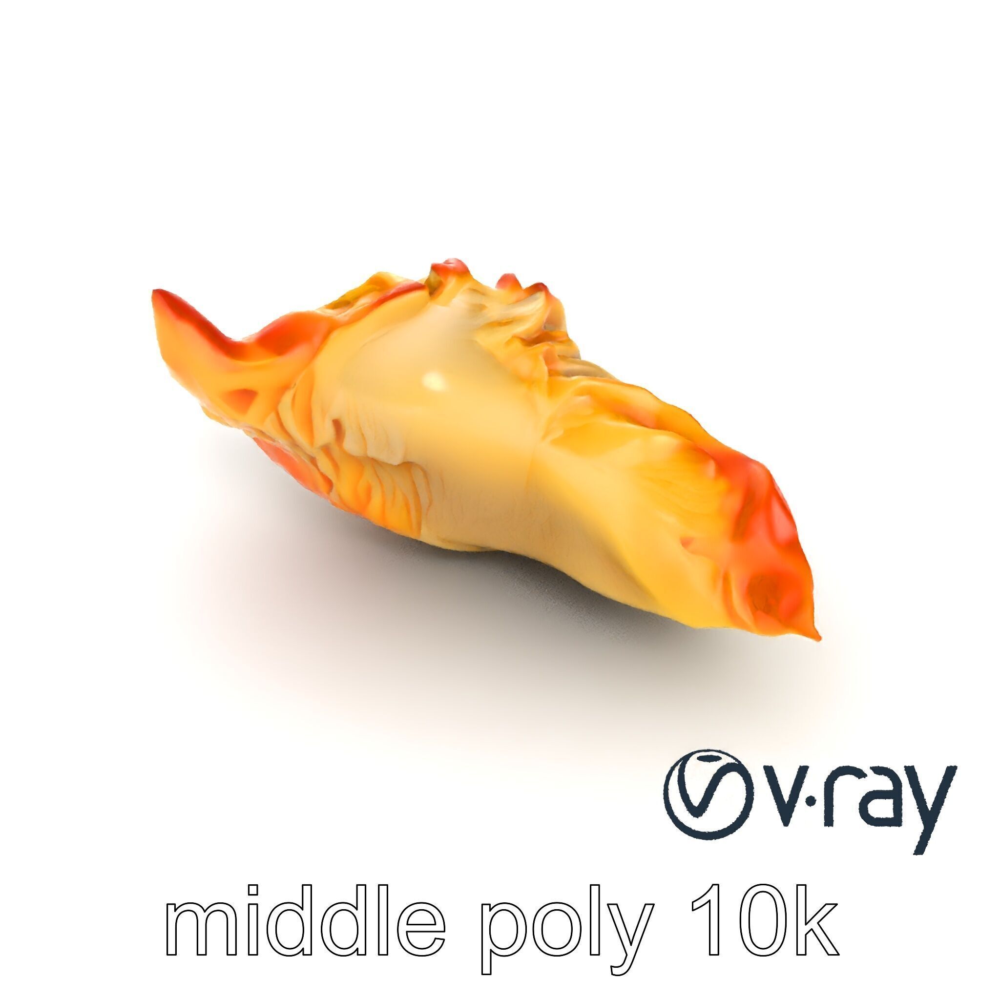 Traditional Dumpling Crescent Shape Model Pack Low-poly 3D model_11