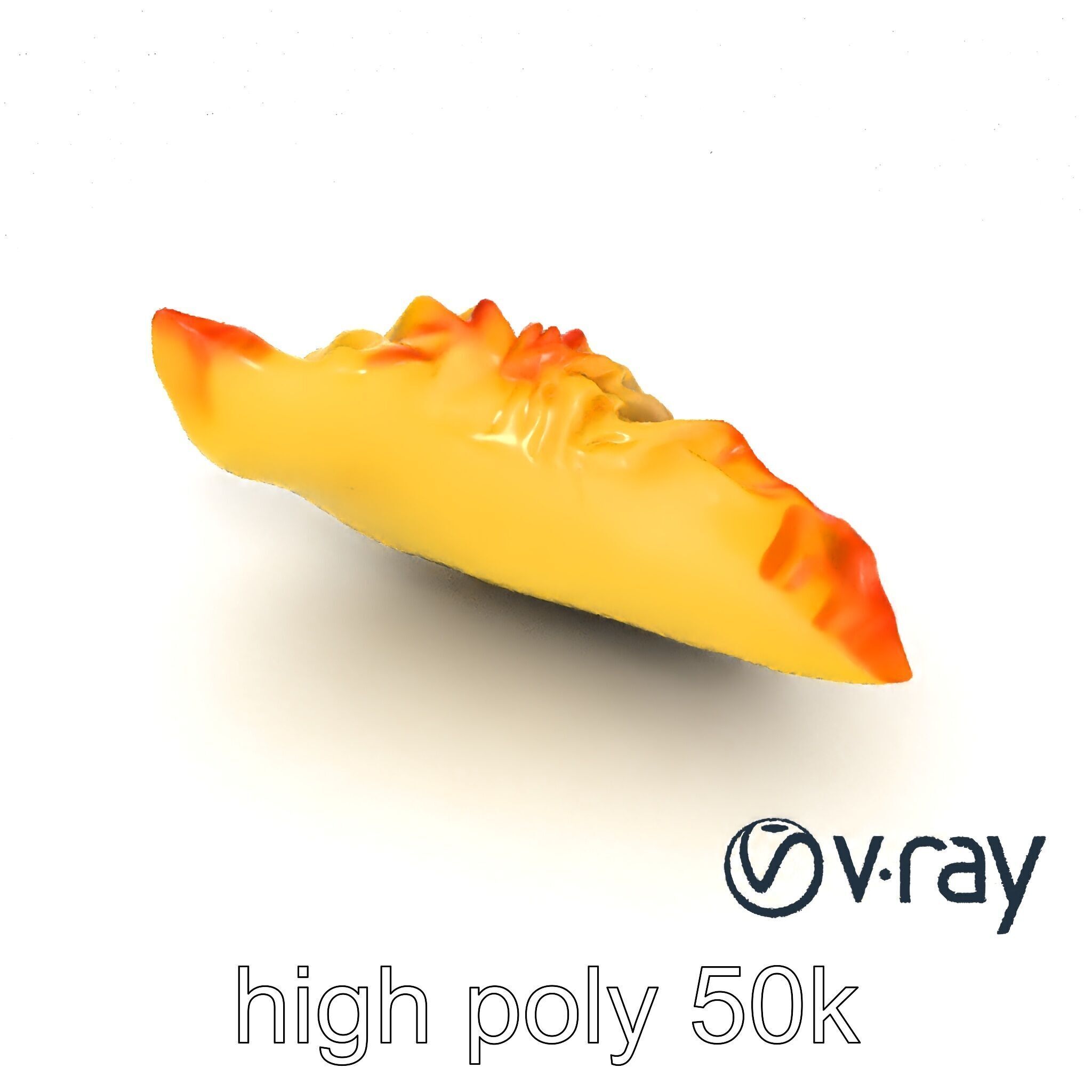 Traditional Dumpling Crescent Shape Model Pack Low-poly 3D model_28