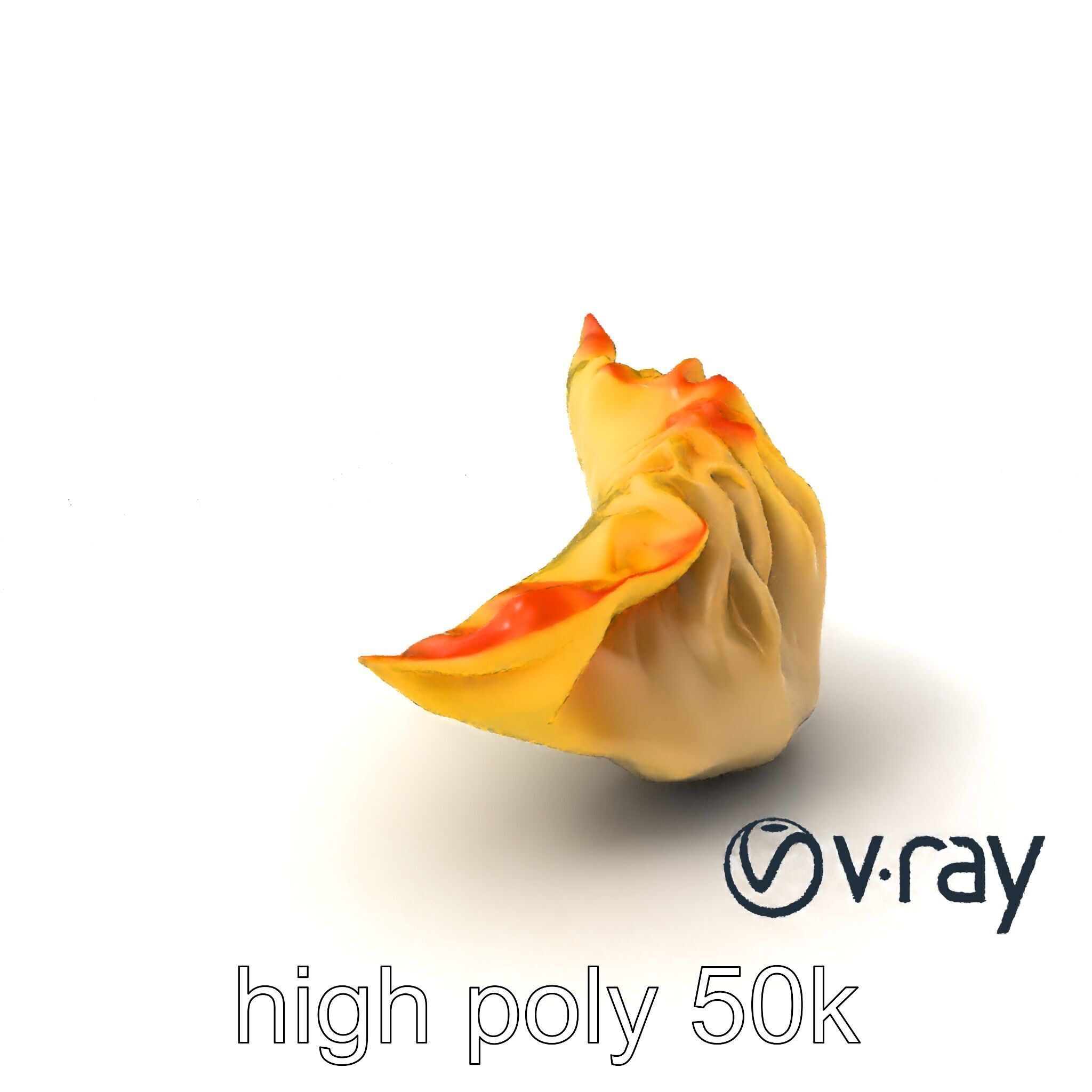 Traditional Dumpling Crescent Shape Model Pack Low-poly 3D model_2