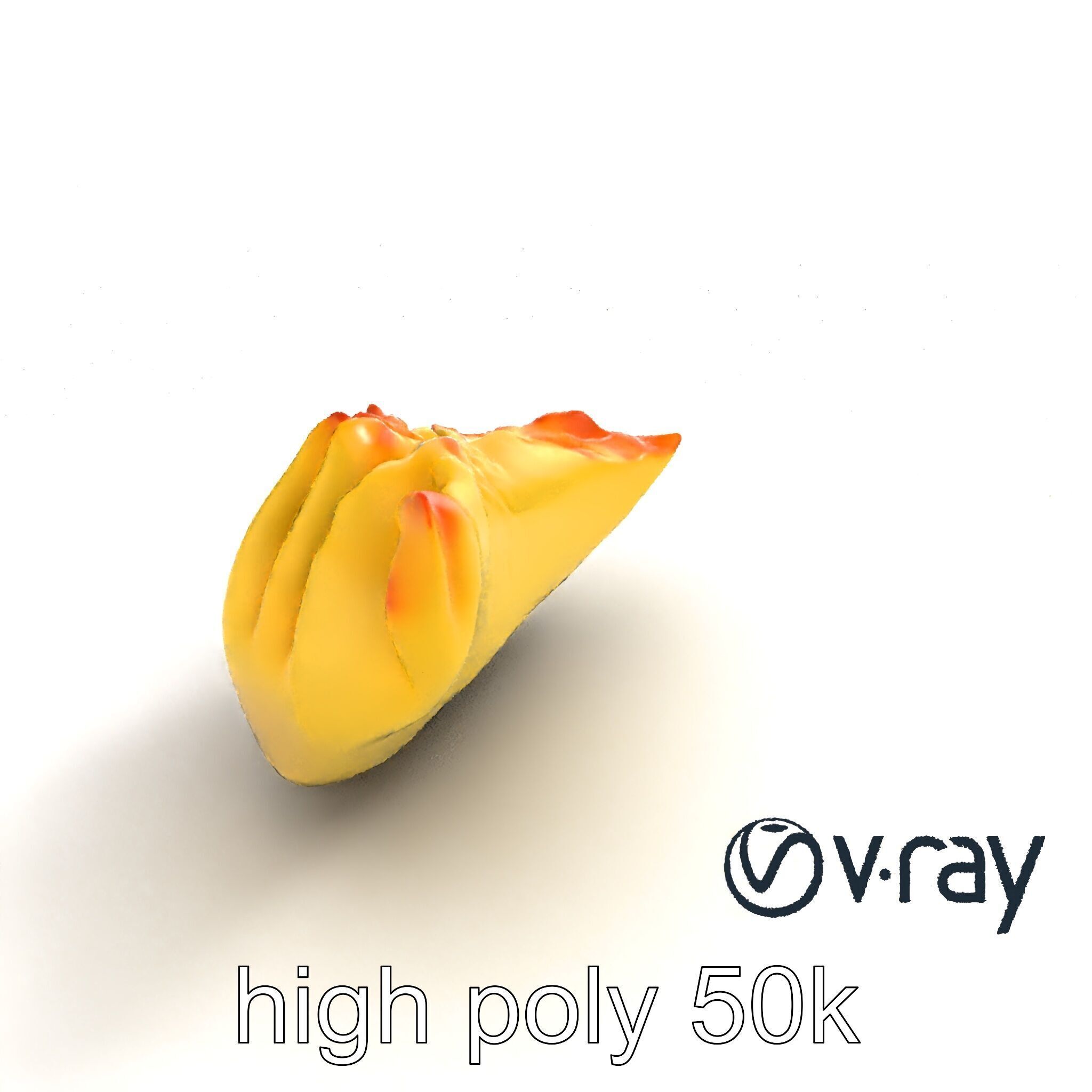 Traditional Dumpling Crescent Shape Model Pack Low-poly 3D model_9