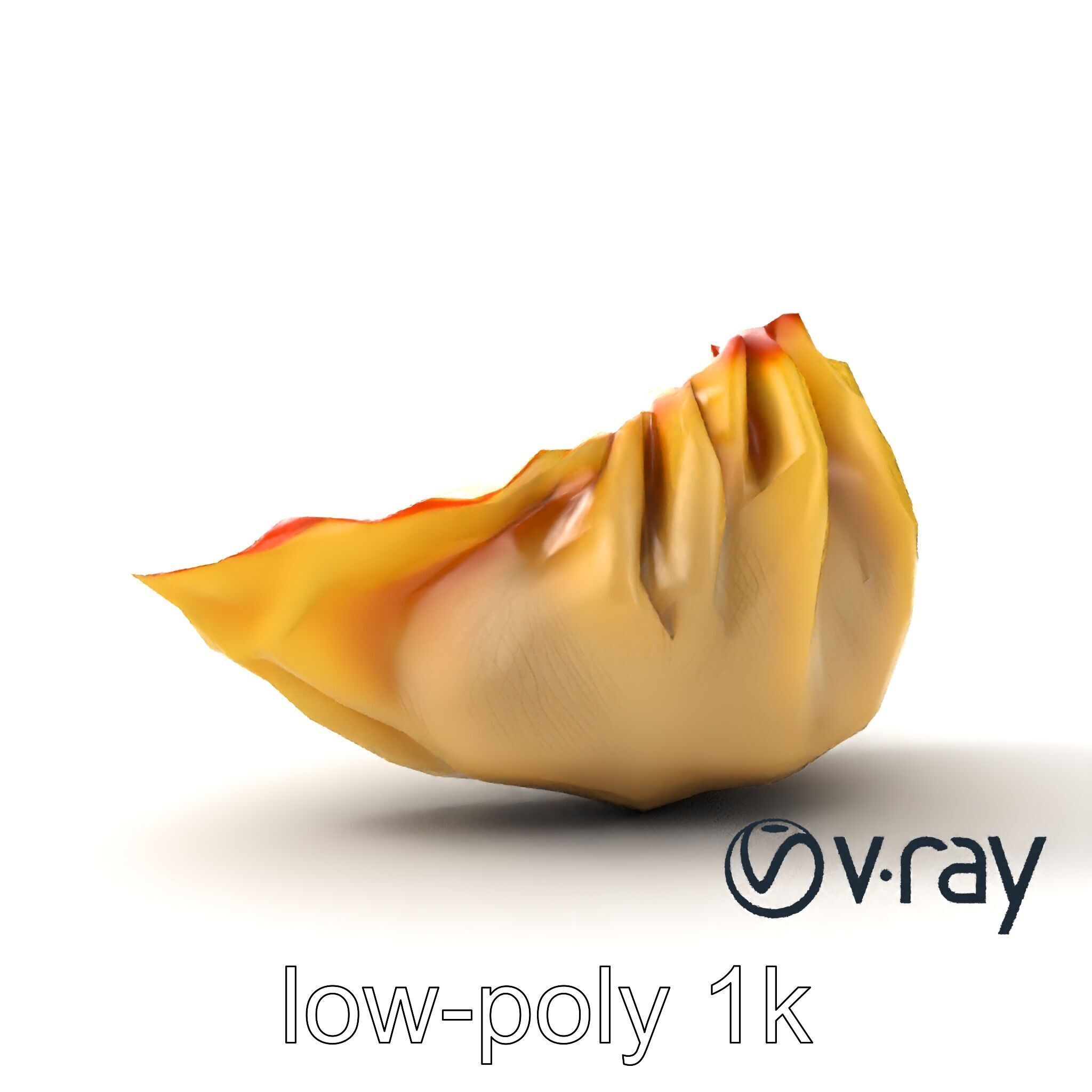 Traditional Dumpling Crescent Shape Model Pack Low-poly 3D model_29
