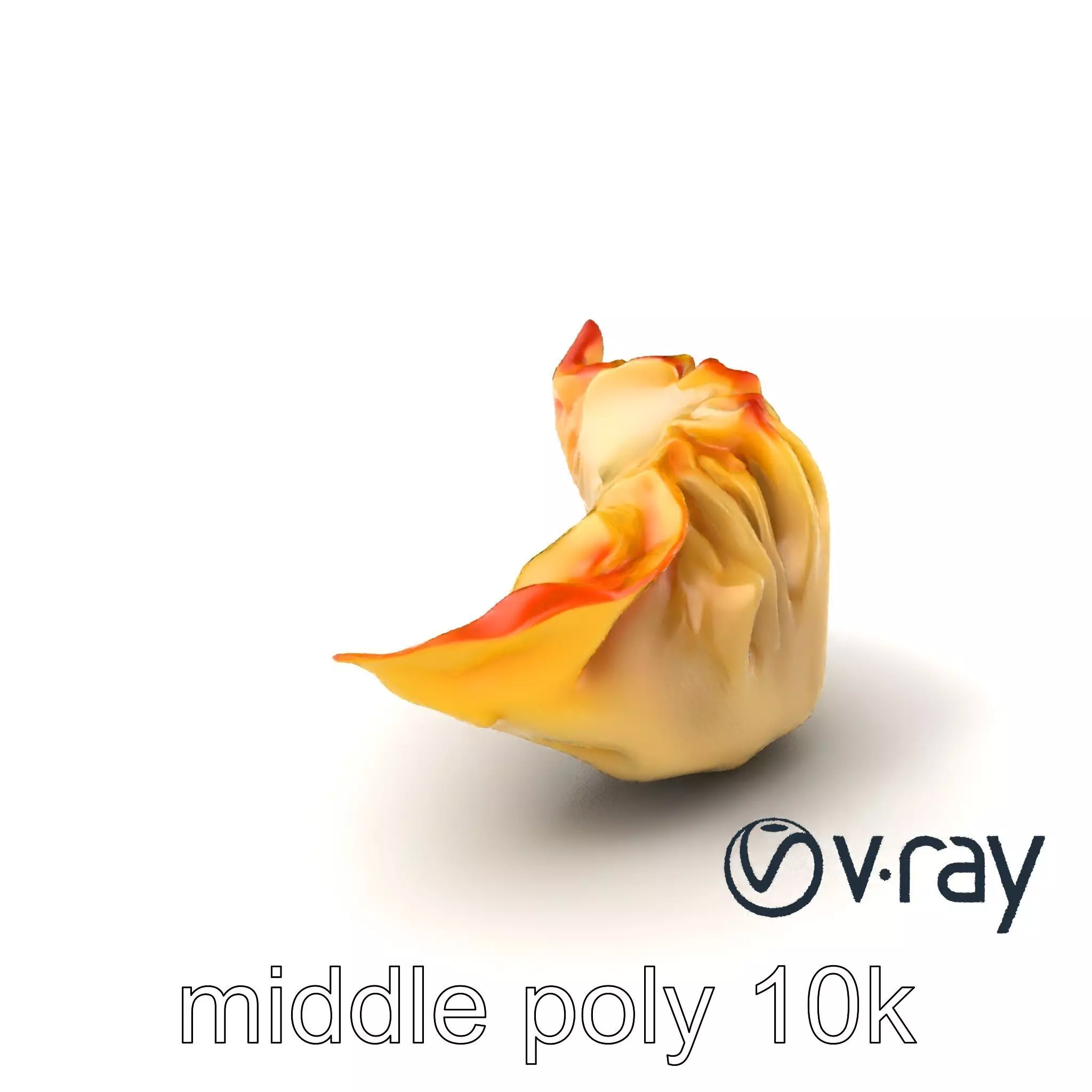 Traditional Dumpling Crescent Shape Model Pack Low-poly 3D model_0
