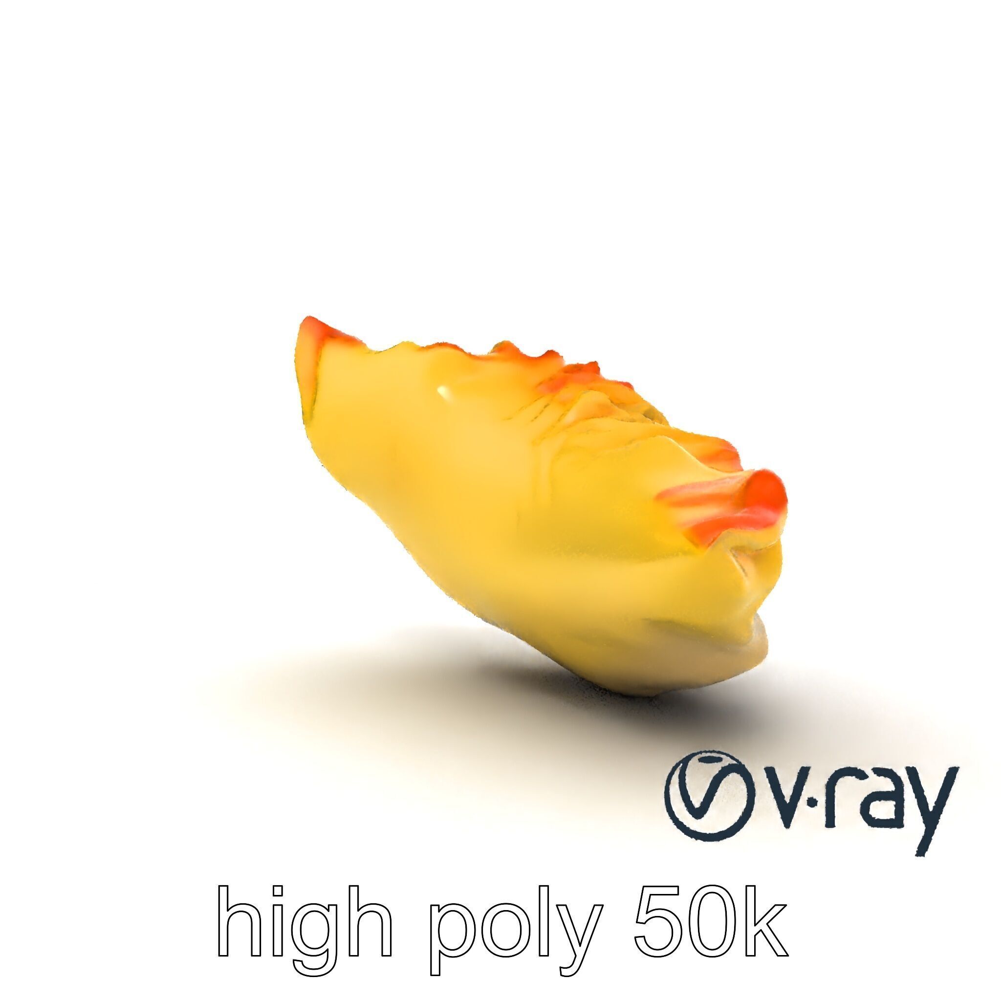 Traditional Dumpling Crescent Shape Model Pack Low-poly 3D model_15