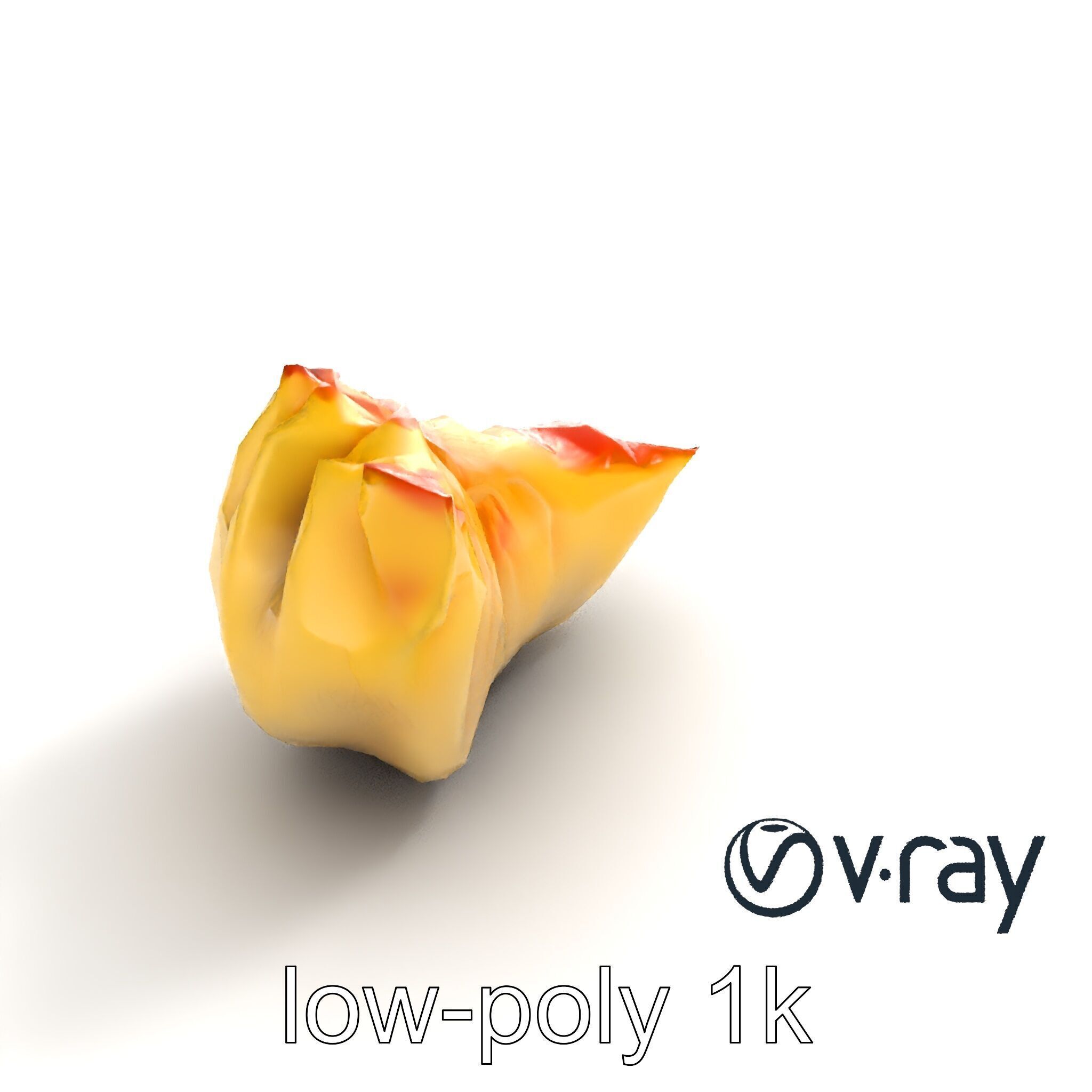 Traditional Dumpling Crescent Shape Model Pack Low-poly 3D model_8