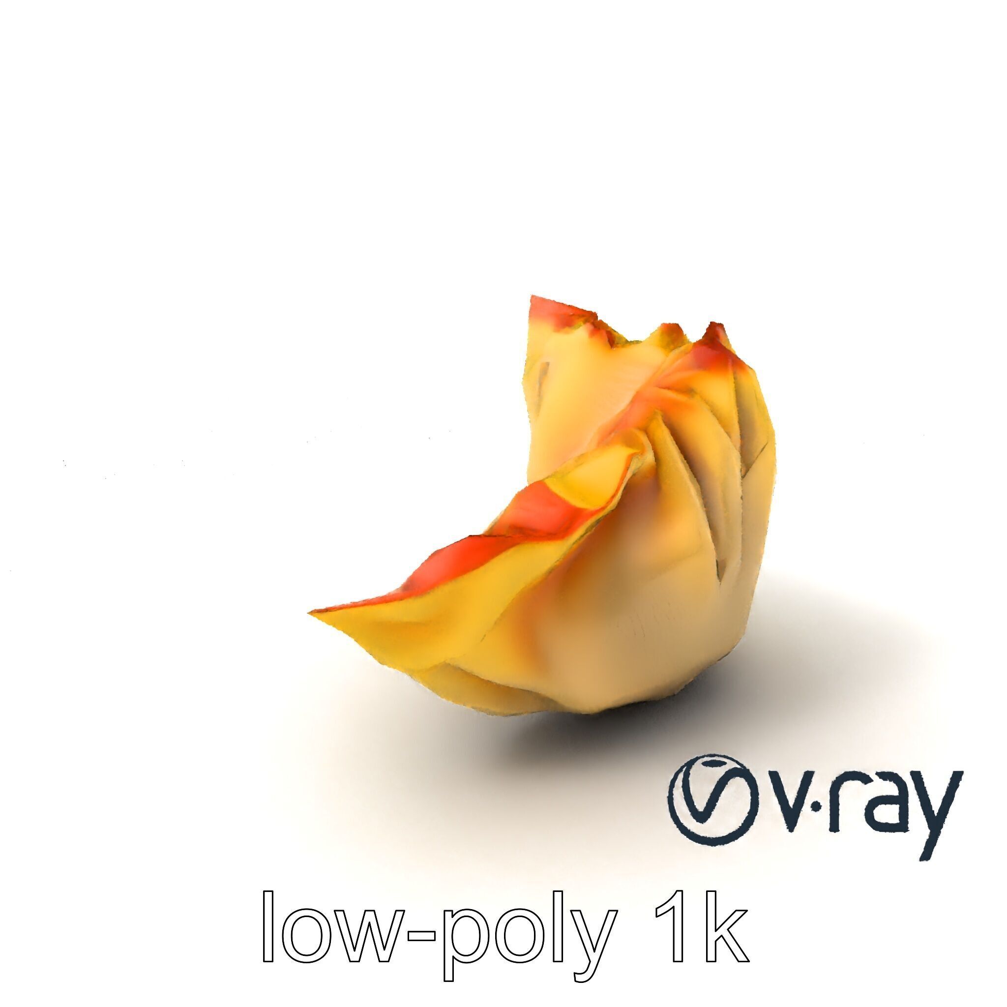 Traditional Dumpling Crescent Shape Model Pack Low-poly 3D model_4