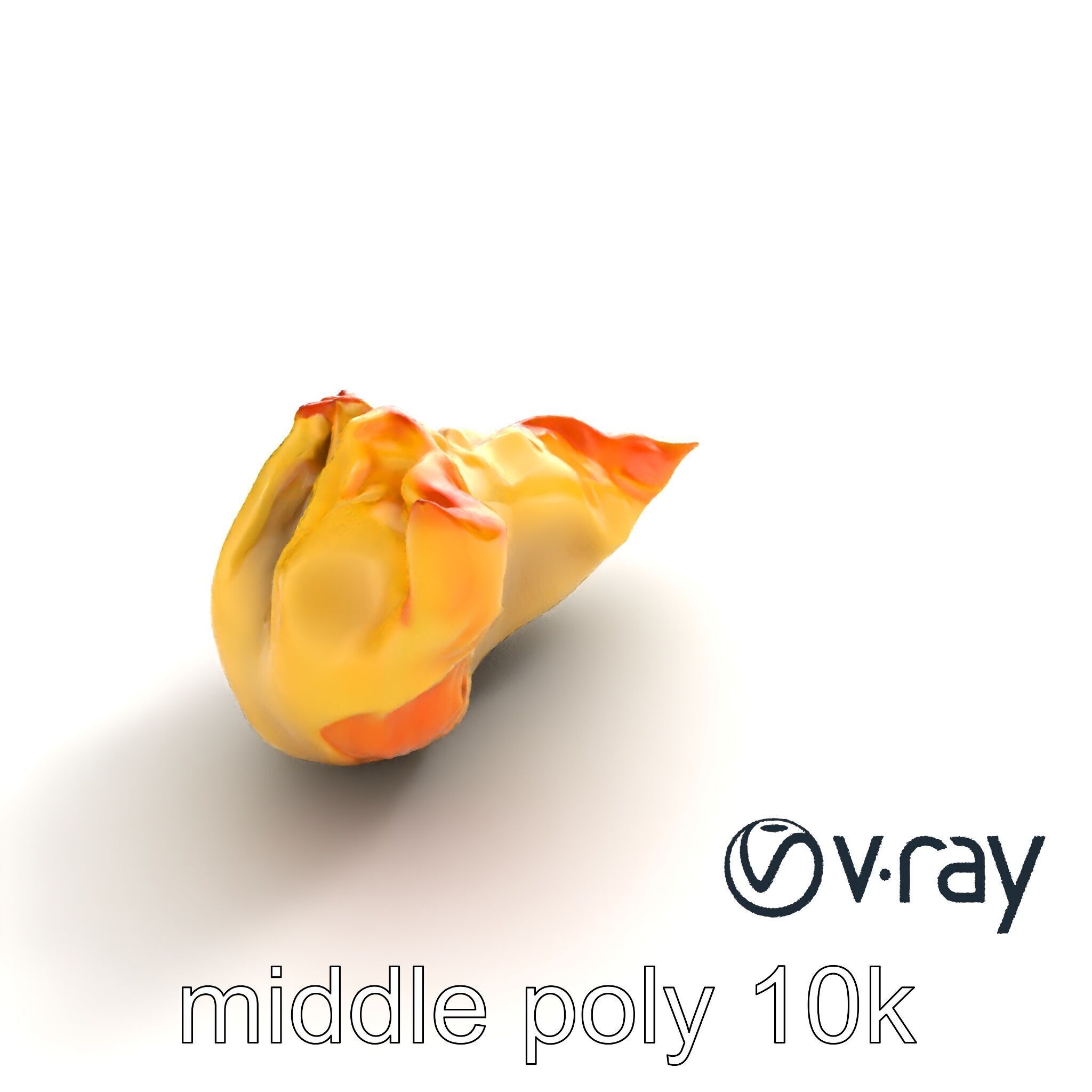 Traditional Dumpling Crescent Shape Model Pack Low-poly 3D model_7