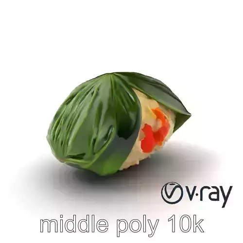 Spaceship Zongzi Leaf-Wrapped Traditional Food model pack Low-poly 3D model