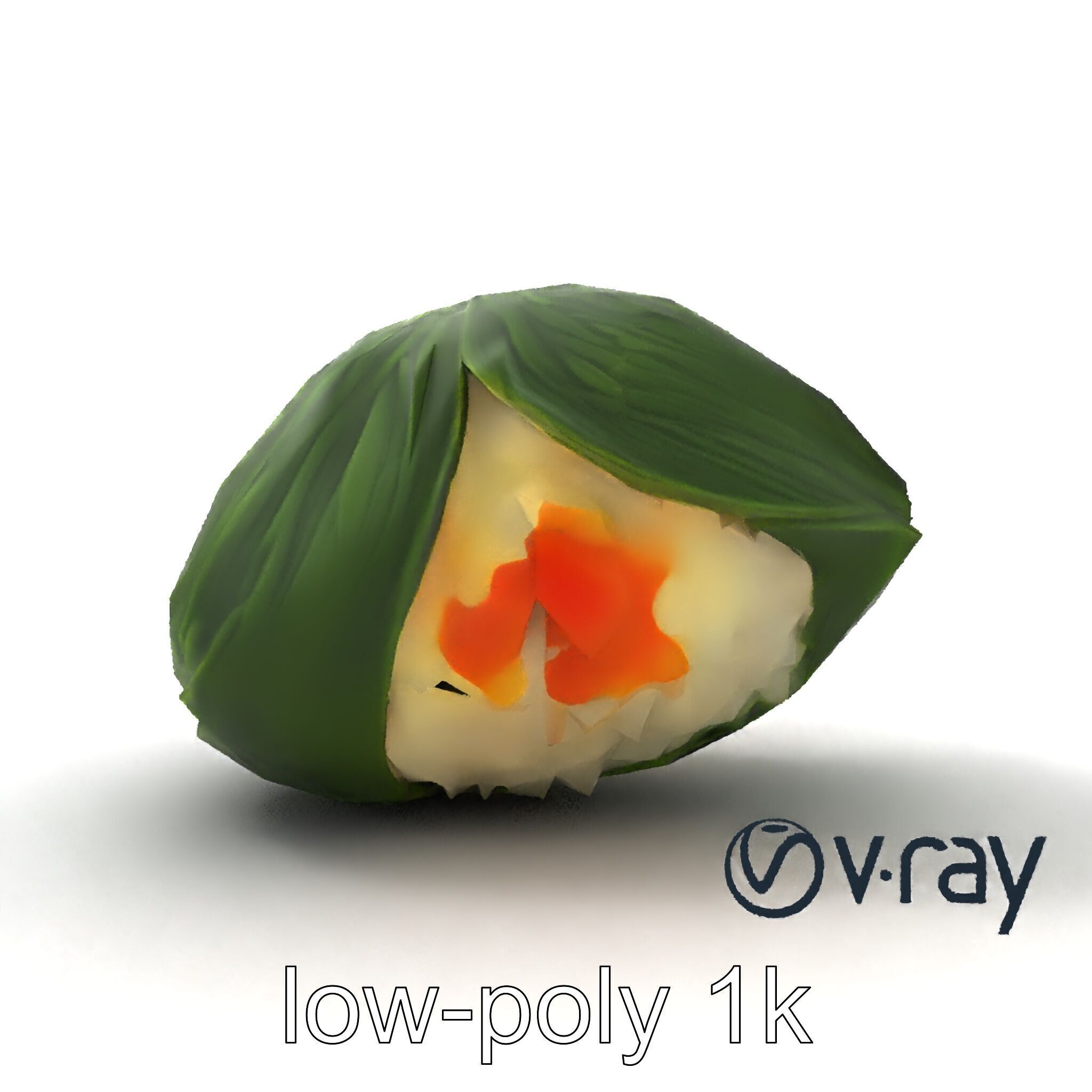 Spaceship Zongzi Leaf-Wrapped Traditional Food model pack Low-poly 3D model_27