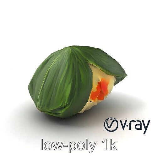 Spaceship Zongzi Leaf-Wrapped Traditional Food model pack Low-poly 3D model 5