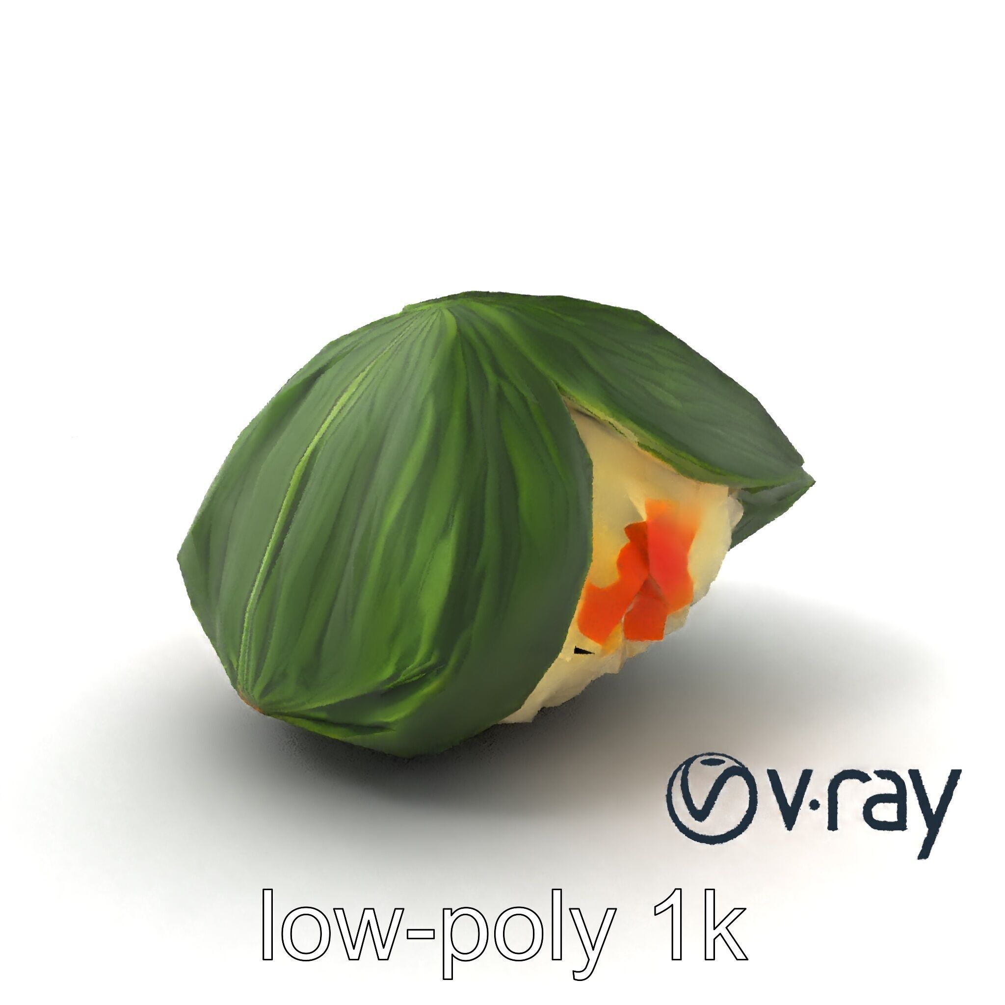 Spaceship Zongzi Leaf-Wrapped Traditional Food model pack Low-poly 3D model_4