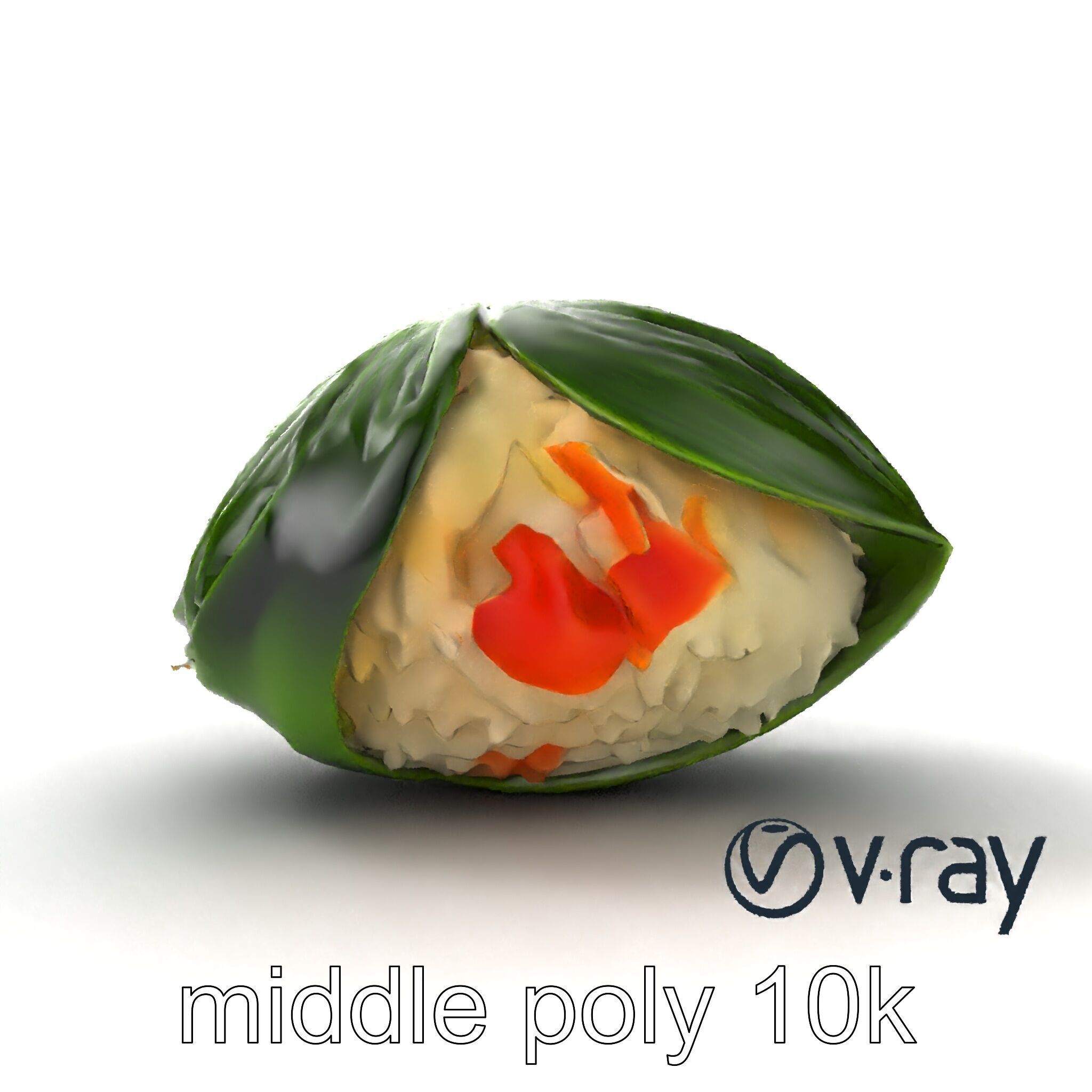 Spaceship Zongzi Leaf-Wrapped Traditional Food model pack Low-poly 3D model_26
