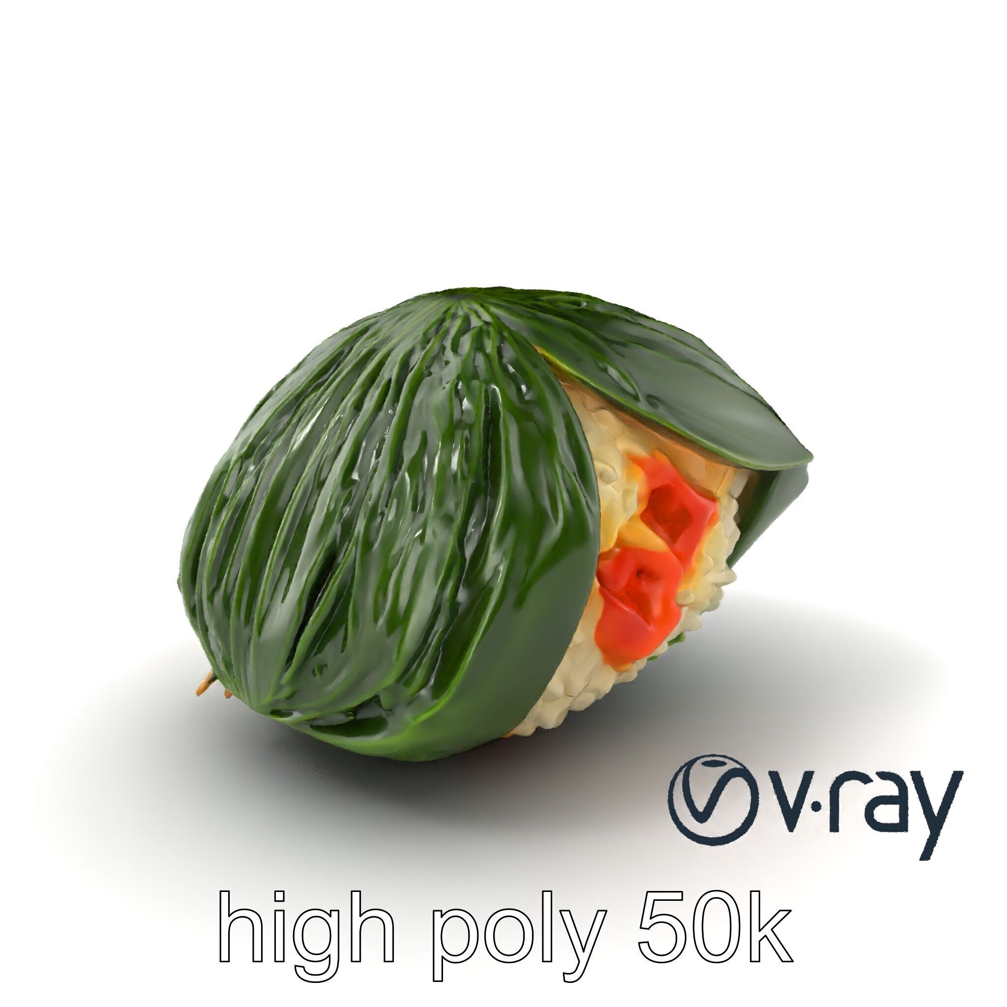 Spaceship Zongzi Leaf-Wrapped Traditional Food model pack Low-poly 3D model_2
