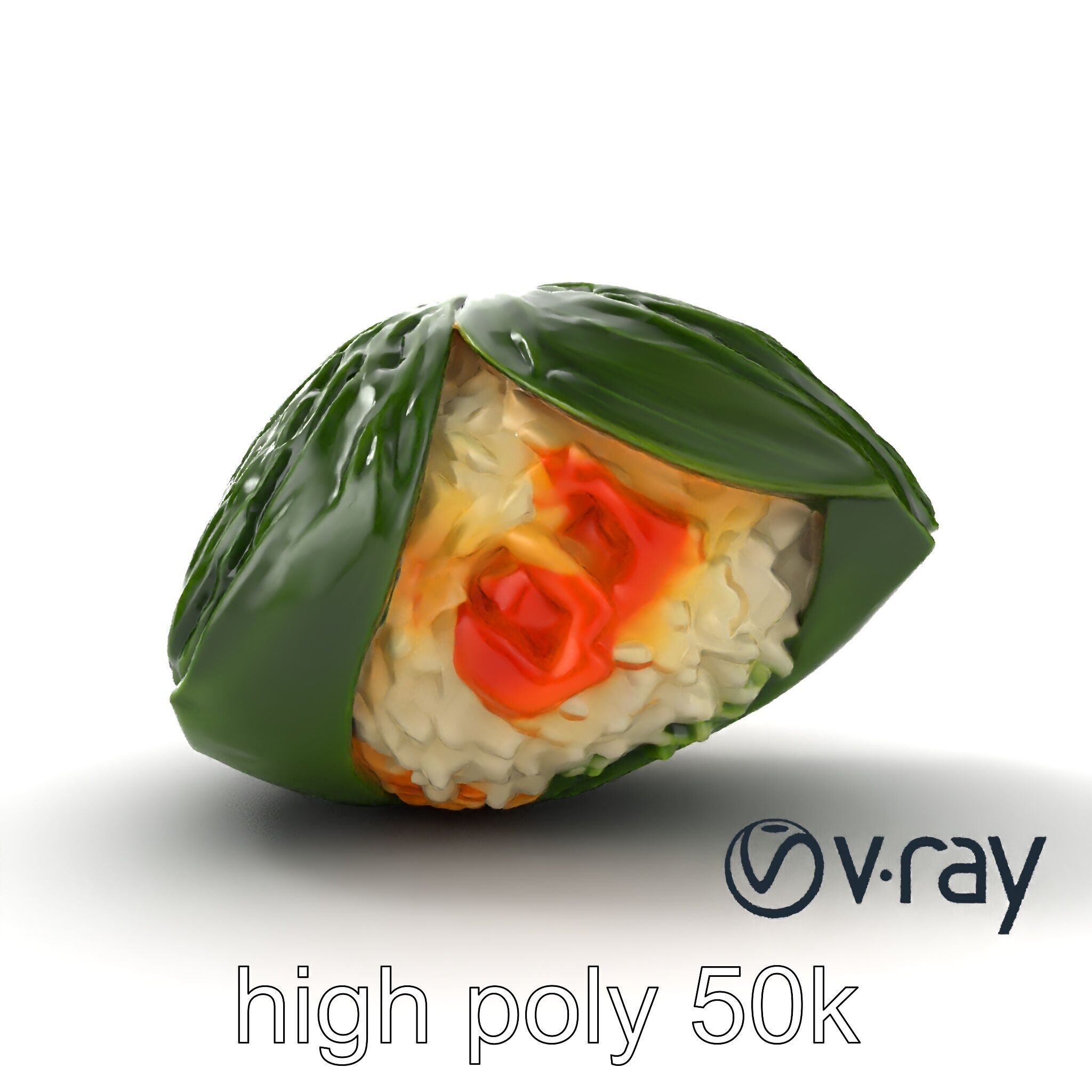 Spaceship Zongzi Leaf-Wrapped Traditional Food model pack Low-poly 3D model_23