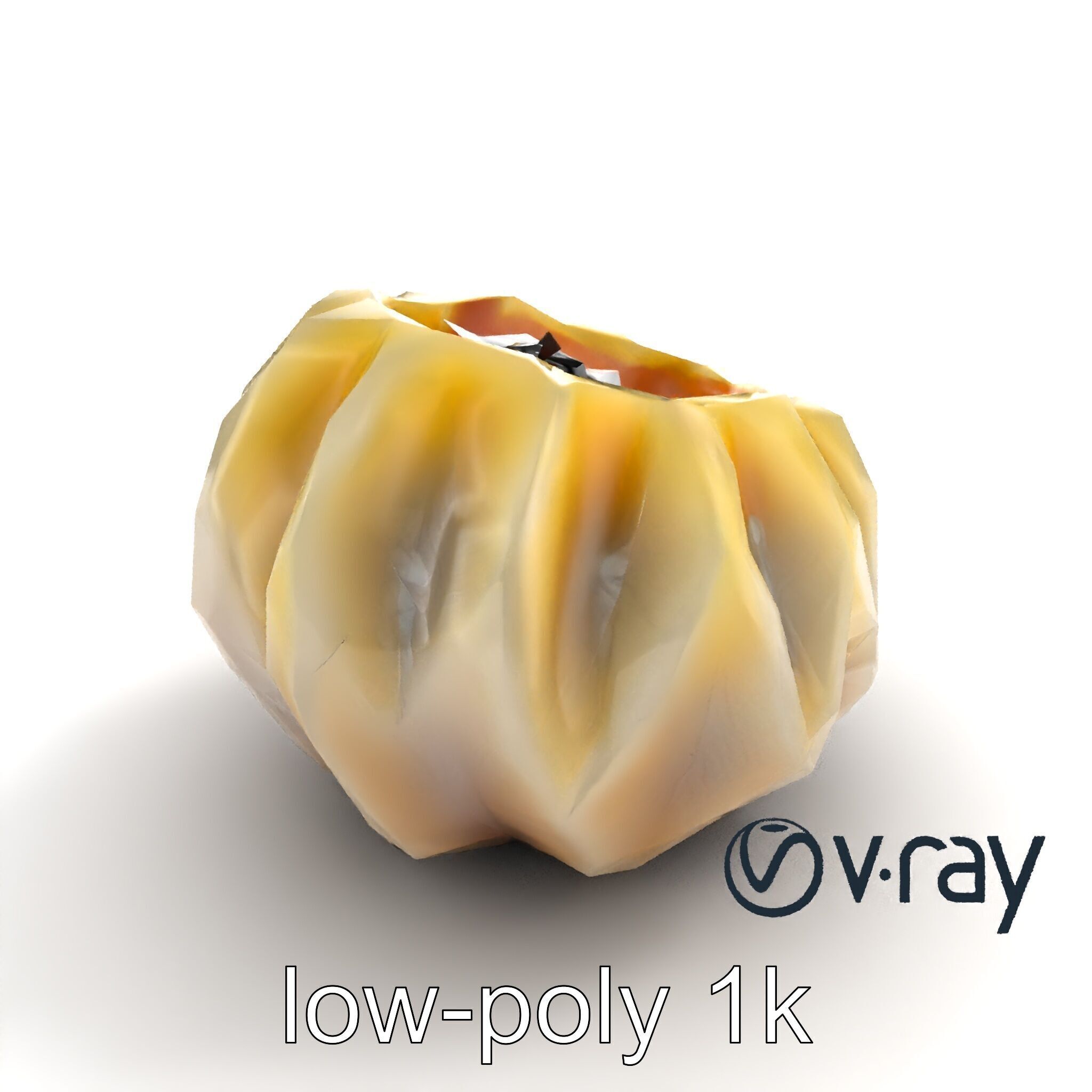 Seashell Pelmeni Geometric Food Model Pack Low-poly 3D model_8