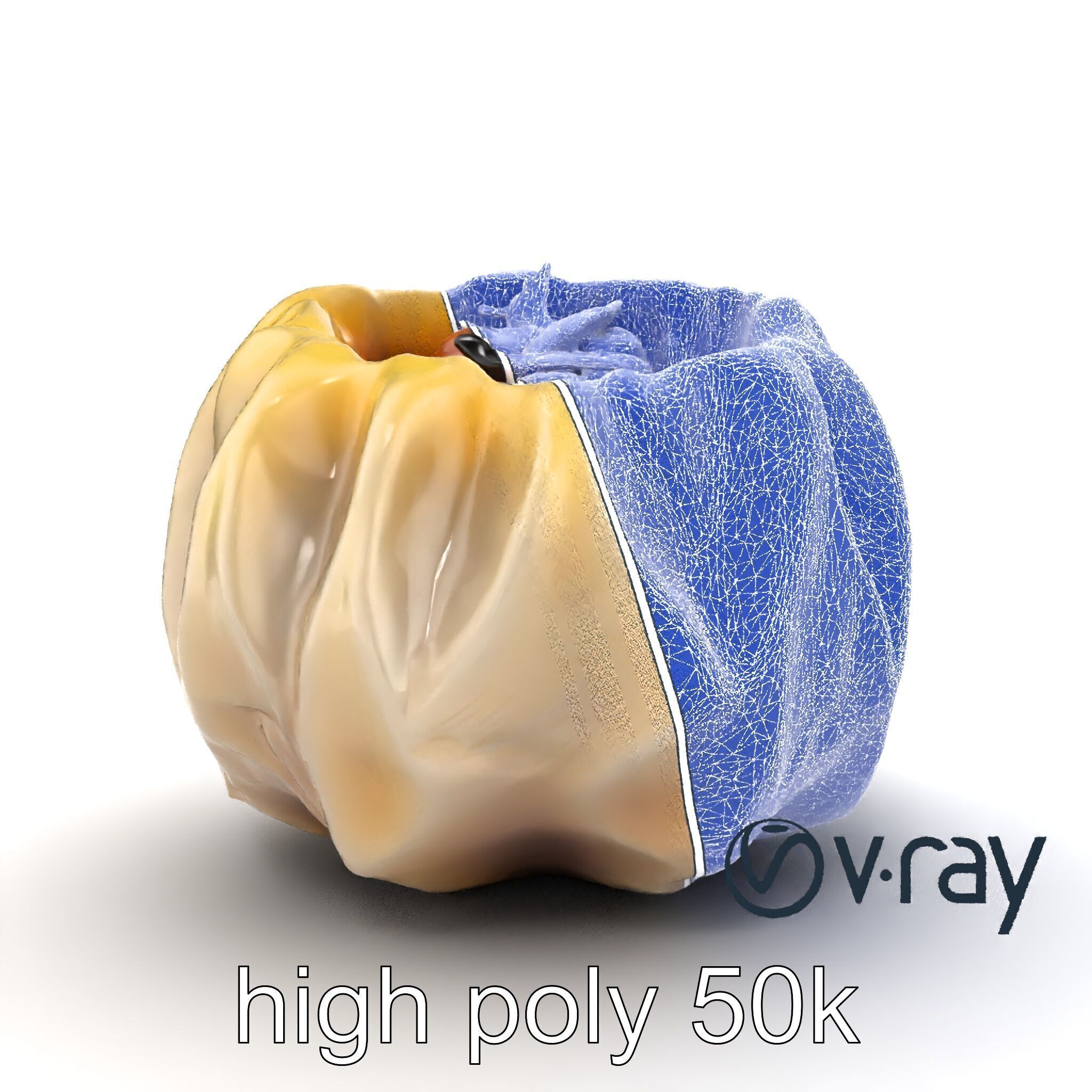 Seashell Pelmeni Geometric Food Model Pack Low-poly 3D model_22