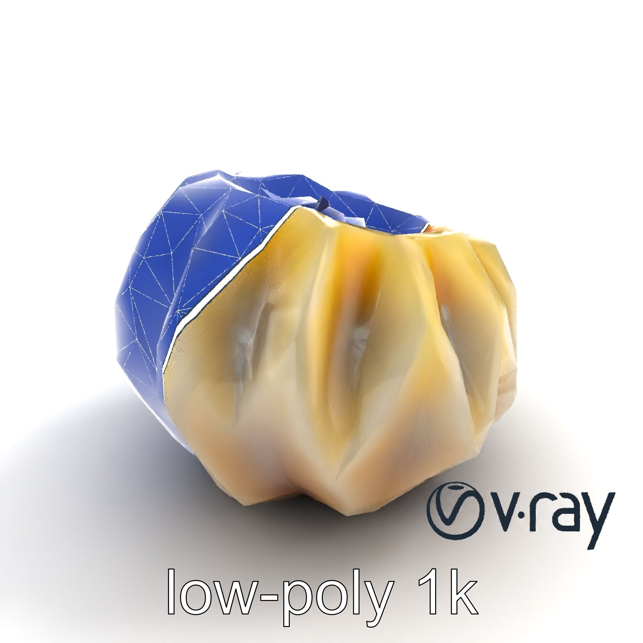 Seashell Pelmeni Geometric Food Model Pack Low-poly 3D model_28